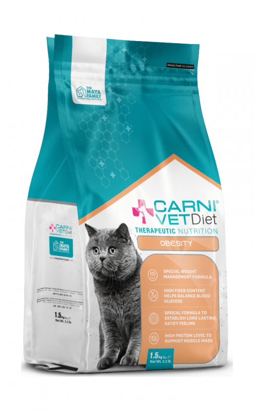 Carni VetDiet CAT OBESITY - Сухой диетический корм для кошек при избыточном весе и контроль веса