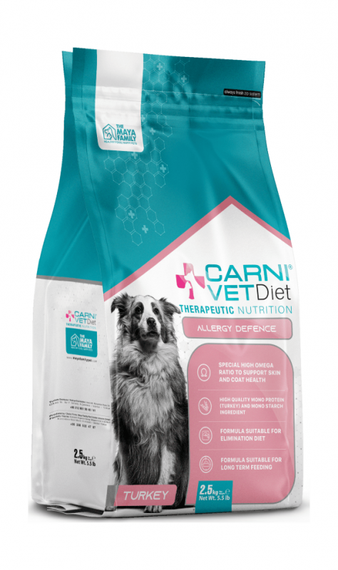 Carni VetDiet DOG ALLERGY DEFENSE - Сухой диетический корм для собак при аллергии с индейкой, здоровая кожа и шерсть
