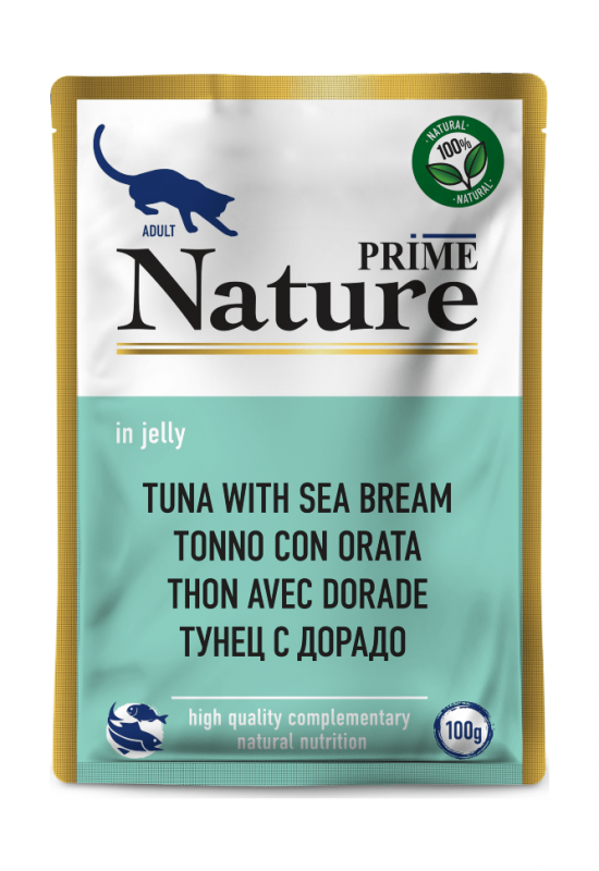 Prime Nature - Паучи для кошек, Тунец с дорадо в желе