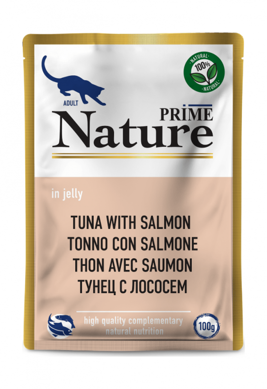 Prime Nature - Паучи для кошек, Тунец с лососем в желе