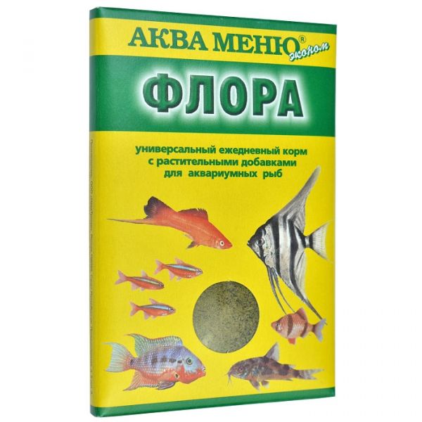 Аква МЕНЮ "Флора"  Корм ежедневный для большинства видов аквариумных рыб
