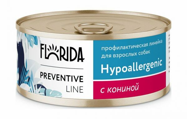 Florida Hypoallergenic - Консервы для собак при пищевой аллергии, с кониной