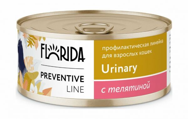 Florida Preventive Line Urinary - Консервы для кошек, "Профилактика образования мочевых камней", с Телятиной