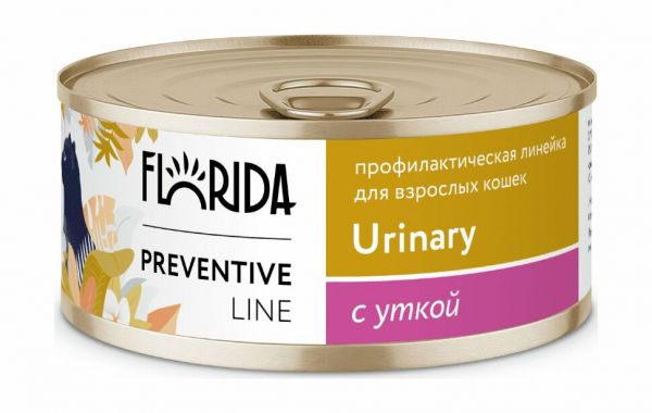 Florida Preventive Line Urinary - Консервы для кошек, "Профилактика образования мочевых камней", с Уткой