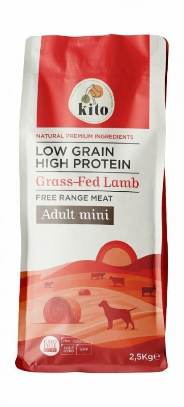 Kito Adult Mini Dog Food Grass-Fed Lamb - Сухой низкозерновой корм для взрослых мелких собак с Ягненком свободного выпаса