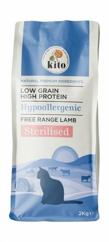 Kito Sterilised Cat Food Grass-Fed Lamb - Сухой низкозерновой корм для стерилизованных кошек с Ягненком свободного выпаса