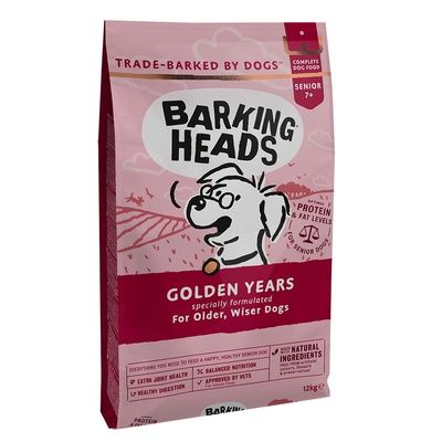 Barking Heads Golden Years Сухой беззерновой корм для пожилых собак с курицей и форелью
