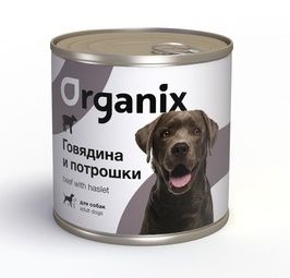Organix консервы для собак с говядиной и потрошками
