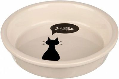 Trixie Миска керамическая с рисунком "Кошка" 0.25 л, 13 см, белая