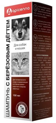 Apicenna - Шампунь с березовым дегтем для собак и кошек