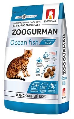 Зоогурман Сухой корм для взрослых кошек всех пород, Океаническая рыба