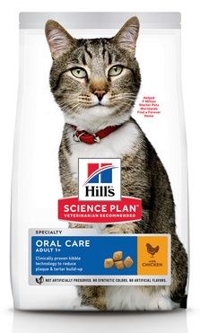 Hill's Science Plan Oral Care сухой корм для взрослых кошек способствует удалению зубного камня с курицей