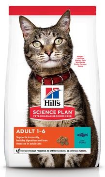 Hill's Science Plan сухой корм для взрослых кошек для поддержания жизненной энергии и иммунитета с тунцом - Optimal Care