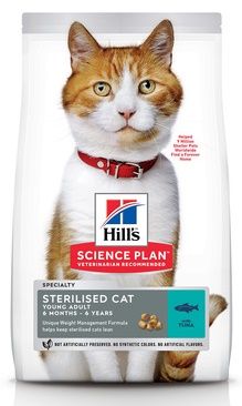 Hill's Science Plan сухой корм для молодых стерилизованных кошек и кастрированных котов с тунцом - Sterilised Cat