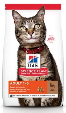 Hill's Science Plan сухой корм для взрослых кошек для поддержания жизненной энергии и иммунитета с ягненком - Optimal Care