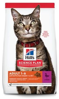 Hill's Science Plan сухой корм для взрослых кошек для поддержания жизненной энергии и иммунитета с уткой - Optimal Care