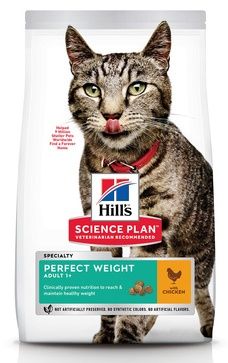 Hill's Science Plan сухой корм для взрослых кошек склонных к избыточному весу с курицей - Perfect Weight