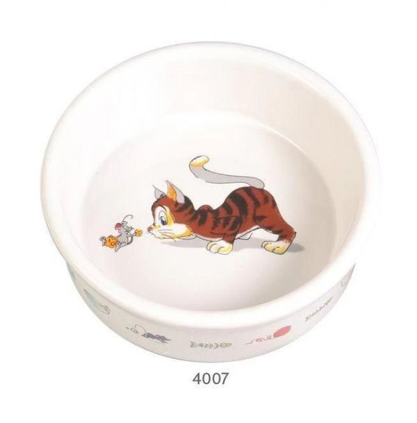 Trixie Миска с рисунком для кошки, керамика 0.2 л, 11,5 см (4007)