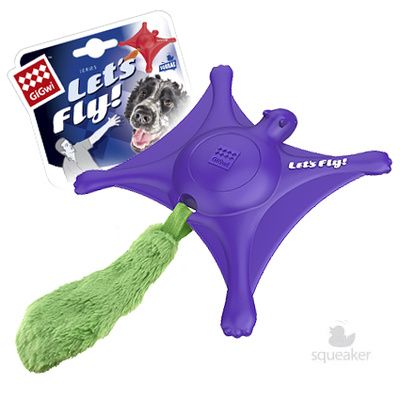 GiGwi игрушка "Белка-летяга" с пищалкой 30 см, фиолетовая
