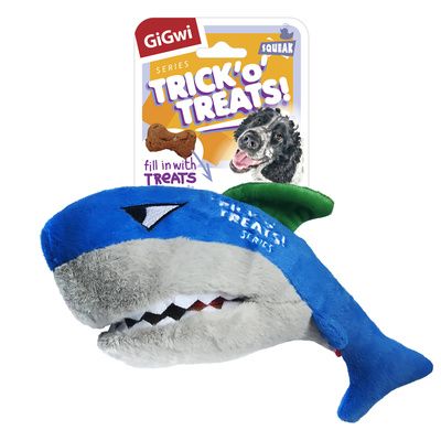 GiGwi игрушка "Акула" с пищалкой с нишей под лакомство, 30 см