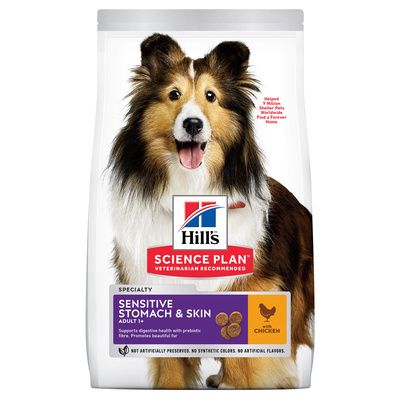 Hill's Science Plan - Сухой корм для взрослых собак с чувствительным желудком и кожей  - Adult Sensitive Stomach & Skin