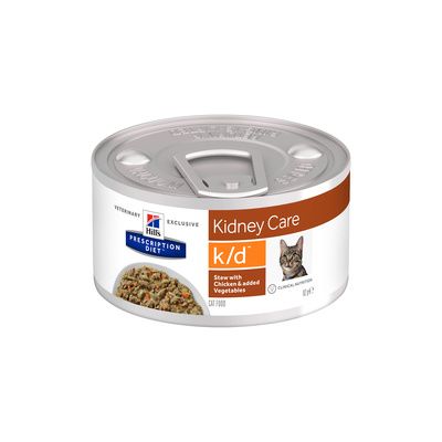 Hill's вет.консервы Prescription Diet k/d Digestive Care  Влажный диетический корм для кошек при лечении заболеваний почек, рагу с курицей и овощами