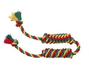 Сибирский Пес игрушка для собаки Грейфер Бон-бон, цветная верёвка 2 узла
