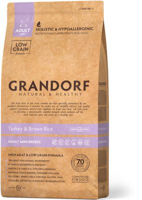 Grandorf Сухой корм для взрослых собак мелких пород с Индейкой и бурым рисом - Turkey & Rice Adult Mini