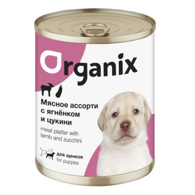 Organix консервы для щенков Мясное ассорти с ягненком и цукини