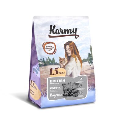 Karmy British shorthair Kitten - Сухой корм для беременных и кормящих кошек и котят в возрасте до 1 года породы Британская короткошерстная