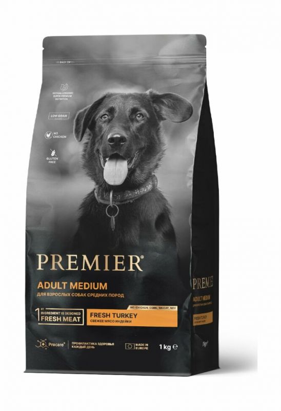 Premier Dog Medium Turkey - Сухой корм для собак средних пород, с Индейкой