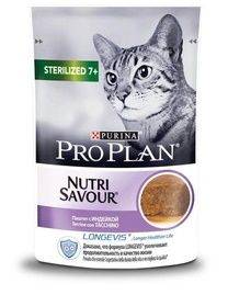 Purina Pro Plan Nutri Savour паштет для взрослых стерилизованных кошек старше 7 лет с индейкой