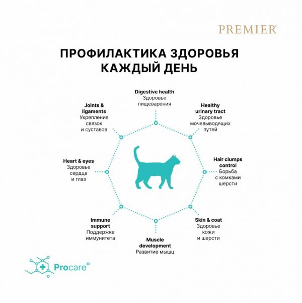Premier Cat Turkey - Сухой корм для взрослых кошек с нормальной активностью, с Индейкой