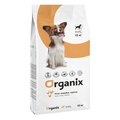 Organix Adult Dog - Сухой беззерновой корм для собак с уткой, индейкой и курицей