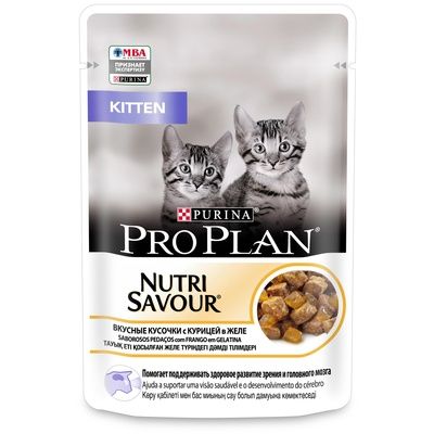 Purina Pro Plan влажный корм Nutri Savour для котят, кусочки с курицей в желе
