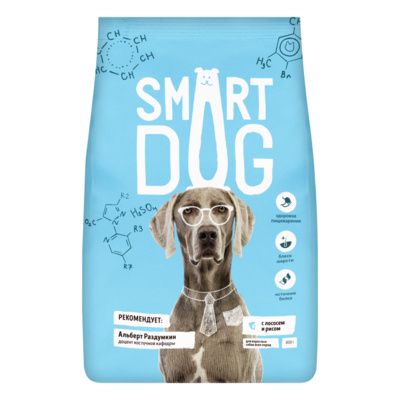 Smart Dog сухой корм для взрослых собак с лососем и рисом