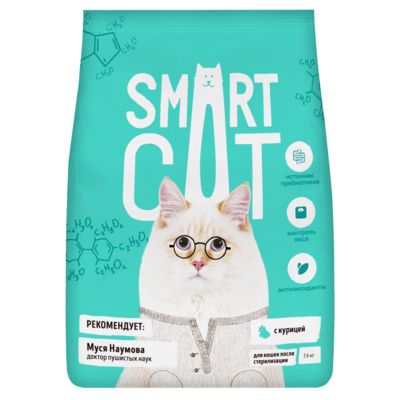 Smart Cat сухой корм для стерилизованных кошек с курицей