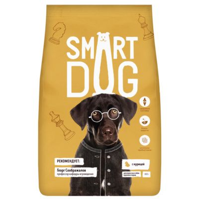 Smart Dog сухой корм для взрослых собак крупных пород с курицей
