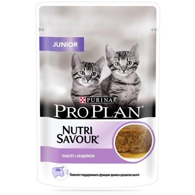 Purina Pro Plan Nutri Savour для котят, паштет с индейкой