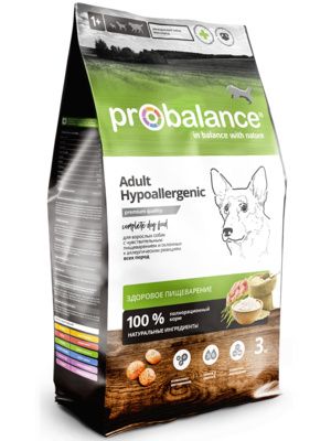 Probalance Сухой корм для взрослых собак всех пород с чувствительным пищеварением и склонных к аллергическим реакциям