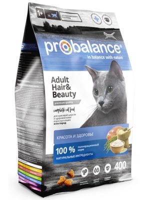 Probalance Сухой корм для кошек, красота и здоровье кожи и шерсти