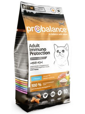 Probalance Сухой корм для кошек, укрепление и поддержание иммунитета, с лососем