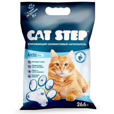 Cat step впитывающий силикагелевый наполнитель Arctic Blue