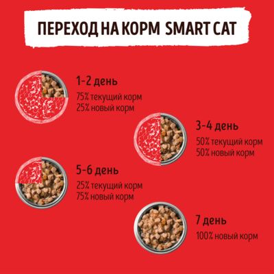 Smart Cat набор паучей 5+1 для взрослых кошек и котят: кусочки говядины в нежном соусе