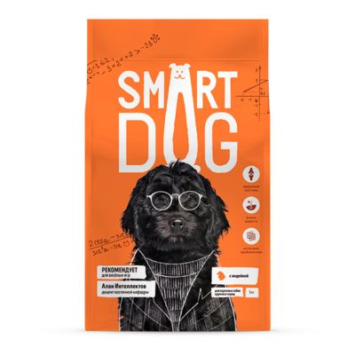 Smart Dog сухой корм для взрослых собак крупных пород с индейкой