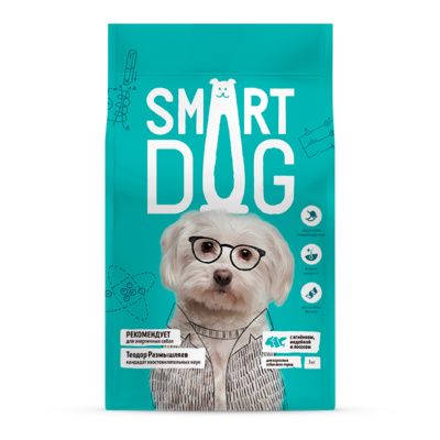 Smart Dog сухой корм для взрослых собак с лососем, ягненком и индейкой