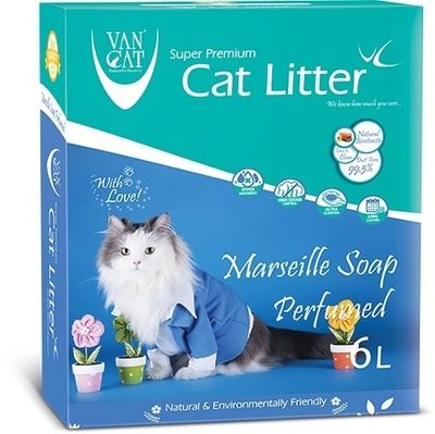 Van Cat Комкующийся наполнитель с ароматом Марсельского мыла - Marsilla Soap, коробка