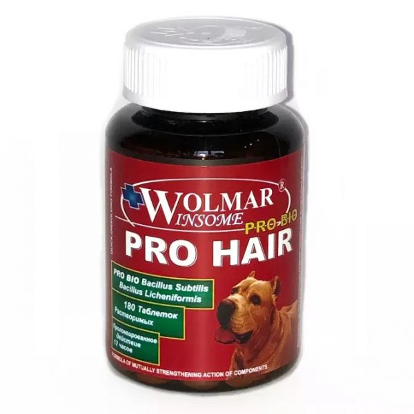 WOLMAR Pro Bio PRO HAIR для кожи и шерсти собак и щенков 180 табл. /495/