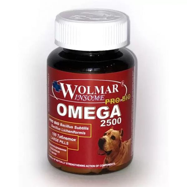 WOLMAR Pro Bio OMEGA 2500 синергический комплекс для собак крупных пород 100 табл. /497/