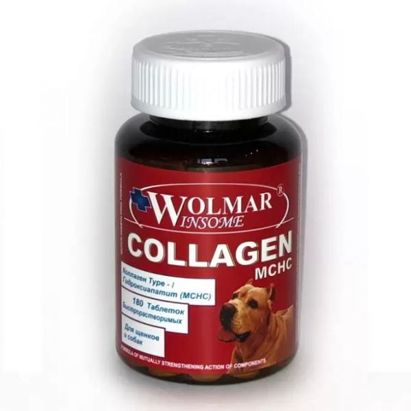 WOLMAR Collagen MCHC хондропротектор (гидроксиапатит Ca) для собак 180 табл. /498/